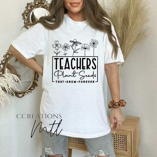 Teachers Plant Seeds Adult T-Shirt