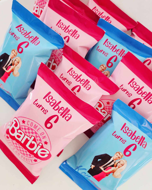 Barbie Themed Personalized Chip Bags