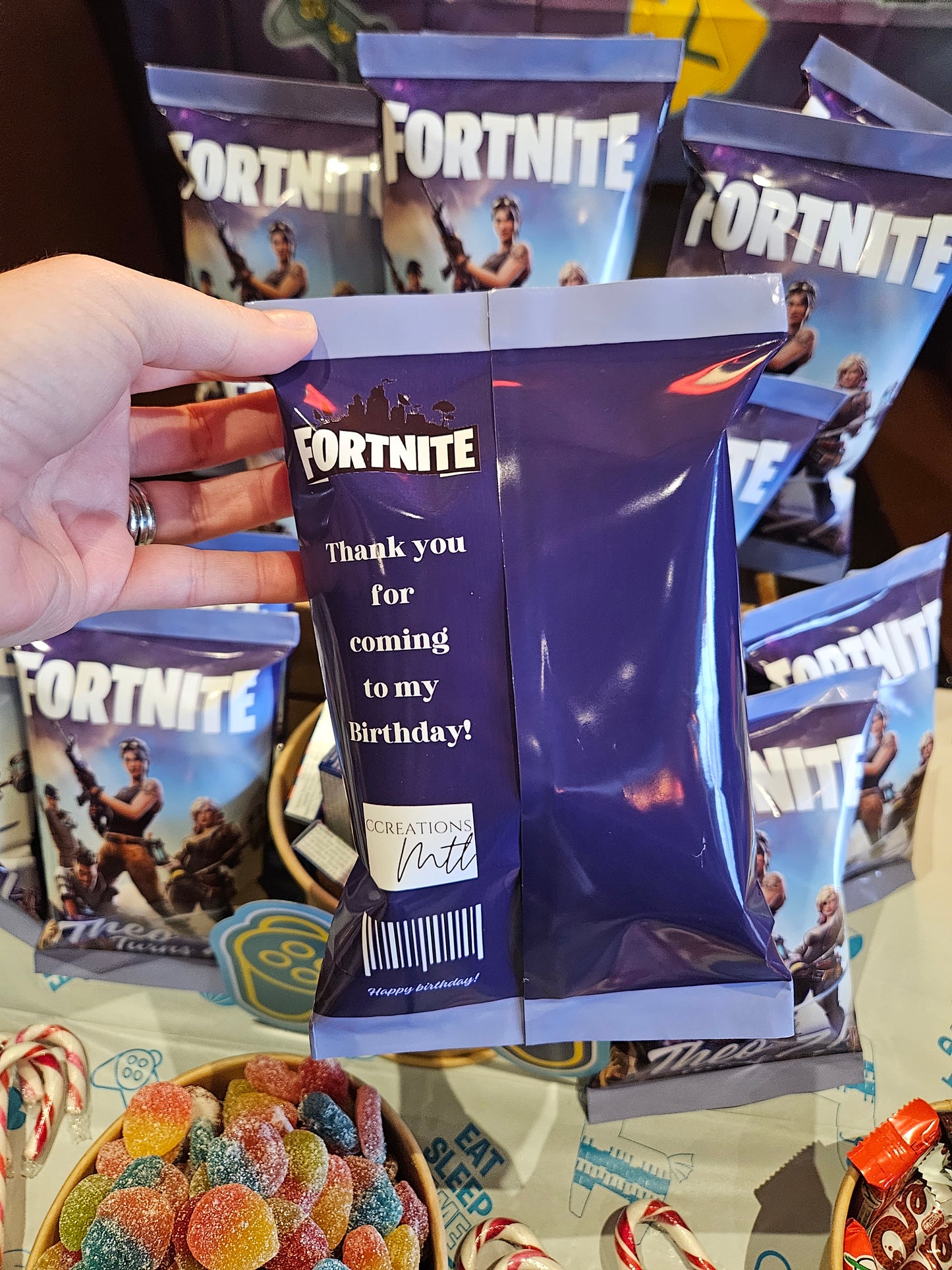 Fortnite theme chip bags