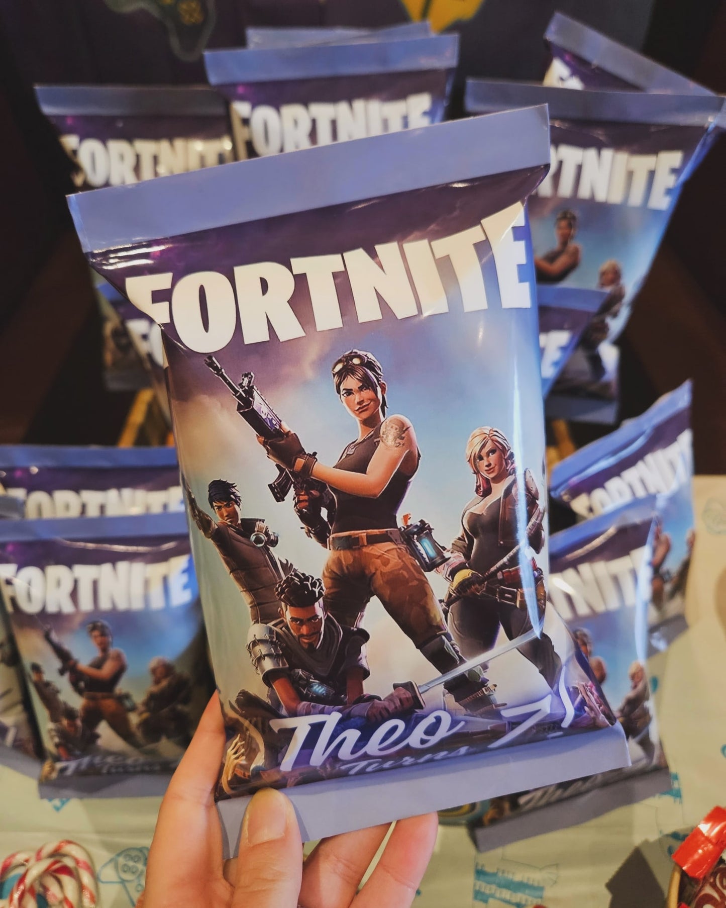 Fortnite theme chip bags