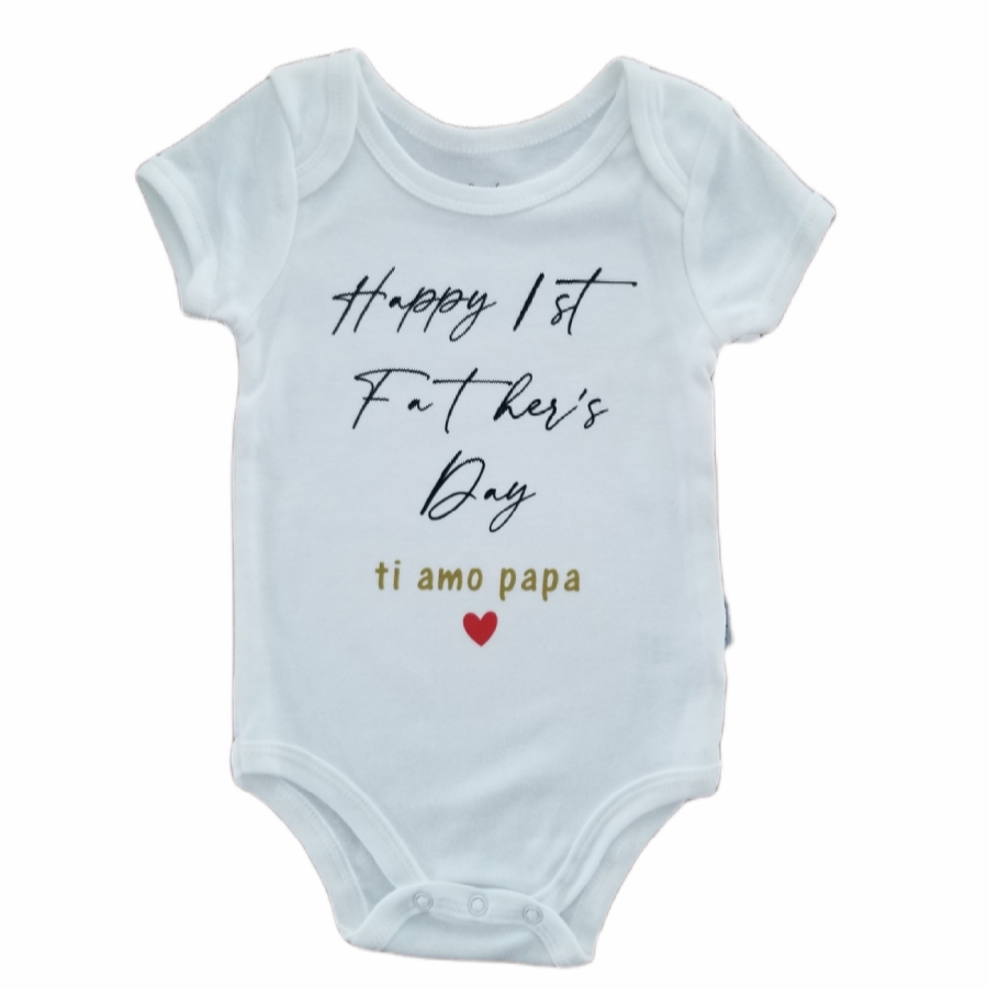 "Happy 1st Father's Day Ti Amo Papa" Onesie